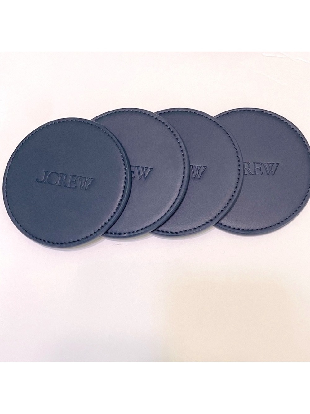J. Crew Faux Leather Beverage Coasters Set of 4 Limited Edition